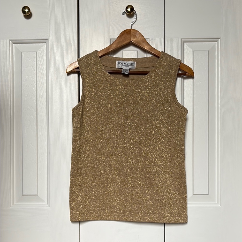 Bob Mackie Gold Tank perfect to wear dressed up or down.